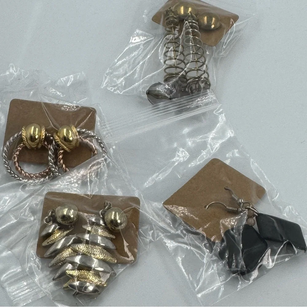 Earring Lot Mixed Styles For Pierced Ears Vintage to Modern Silver Gold Tone